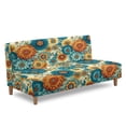 thumbnail image 3 of SCRAWLGOD Mandala Flower Print Sofa Slipcover Armless Sofa Cover Stretch Dustproof Couch Cover for 3 Cushion Couch Heavy Duty Washable Futon Slipcover for Living Room, 3 of 9