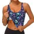 thumbnail image 3 of Daiia Skull flower cute Printed Women's Sports Bra, Breathable Activewear Bra with U-Back Design and Removable Pads, Comfortable and Supportive for Yoga, Workout-Medium, 3 of 8