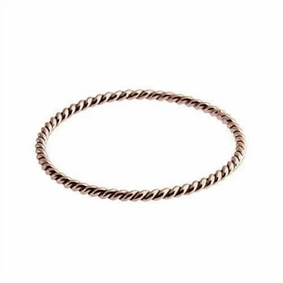 14K Rose Gold Filled 1.2mm Stacked Midi Thin Rings for Women Ring Band Stacking Ring (6 US, Rose Gold Filled/ Twisted wire)