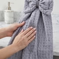 thumbnail image 4 of Unique Bargains 2 Pack Waffle Weave Hanging Hand Towels with Bowknot Grey 13" x 9", 4 of 6