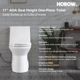 thumbnail image 2 of HOROW White One Piece Toilet, Elongated Ceramic Bowl with Dual Flush, 1.28 GPF, 12" Rough-in for Bathroom, 2 of 13
