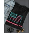 thumbnail image 3 of Independence Day. Neon Sticker T-Shirt Women -Image by Shutterstock, Female XX-Large, 3 of 4