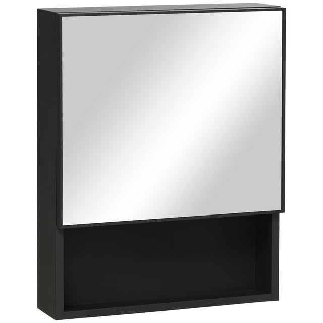 kleankin Armoire de Salle de Bain Murale avec Miroir et Étagères de Rangement