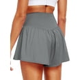thumbnail image 6 of NELEUS Womens Athletic Shorts 2 in 1 Flowy Crossover Running Shorts with Pockets Workout Shorts,Light Gray,US Size XL, 6 of 8
