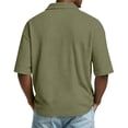 thumbnail image 4 of Polo Shirts for Men Short Sleeve Lapel Waffle Oversized Shirt Lightweight Loose Fit Plain Pullover Shirts Big and Tall Army Green S, 4 of 4