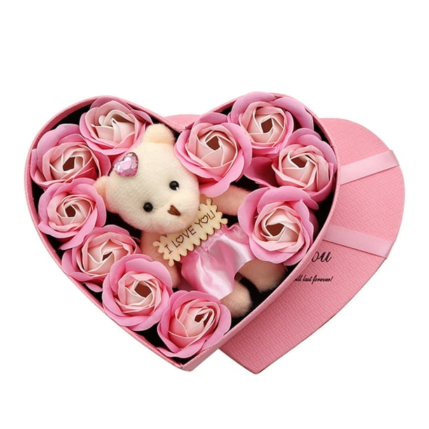 Regalo de San Valentín con 10 Flores, Jabón, Rosas, Osos, Ramo, Festival.