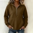 thumbnail image 6 of CHGBMOK Half Zip Hoodies for Women Long Sleeve Drop Shoulder Sweatshirt Loose Casual Pullover with Pocket, 6 of 6