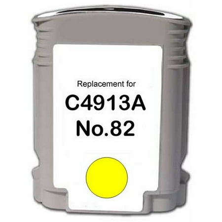 PrinterDash Remanufactured Replacement for HP DesignJet 500/510/800/815/820 Yellow Inkjet (69 ML) (NO. 82) (C4913A)