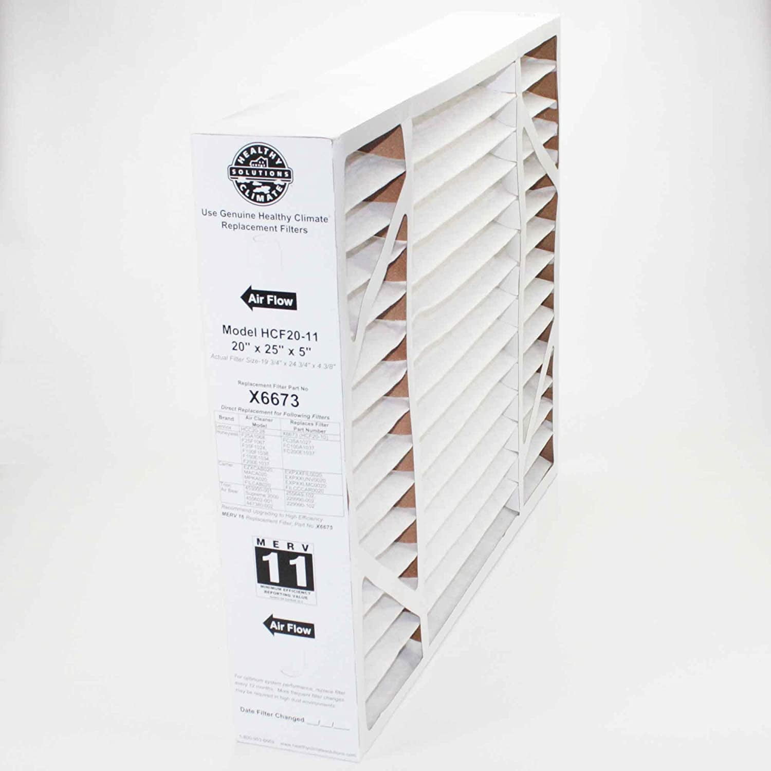 Lennox X6673 Healthy Climate Air Purifier 20x25x5 Inch MERV 11 Filter (3 Pack)
