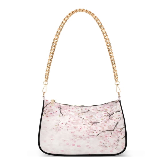 ALAZA Cherry Blossom Women's Chain Shoulder Bag Hobo Handbag Tote Crossbody Purse
