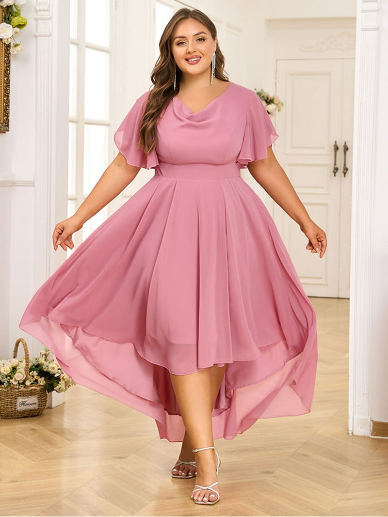 LapaPlus Womens Formal Maxi Dress, Plus Size XL-6XL, Ruffled Sleeves,  Empire Waist, Chiffon - Walmart.com
