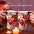 thumbnail image 3 of Topadorn Colorful Heart Art Ceramic Travel Mug, 17oz, Painted Hearts Print with Drip Background, Spill-Resistant Lid, Microwave/Dishwasher Safe, Gift Boxed, 3 of 6