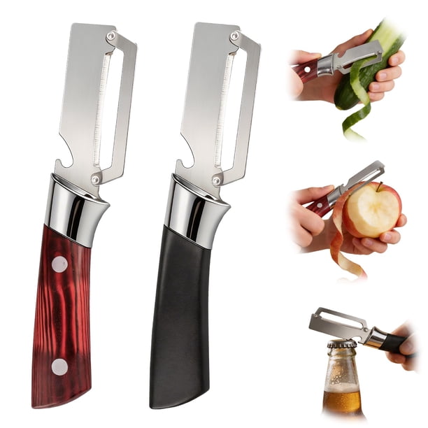 Pelador de verduras NASEIM 2 en 1 de acero inoxidable con abrebotellas