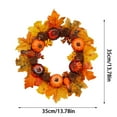 thumbnail image 5 of 14 Inch Fall Wreath Autumn Decorations for Front Door with Maple Leaves Pumpkins and Berries Harvest Thanksgiving Halloween Farmhouse Decor Indoor Outdoor Wall Window Hanging,, 5 of 7