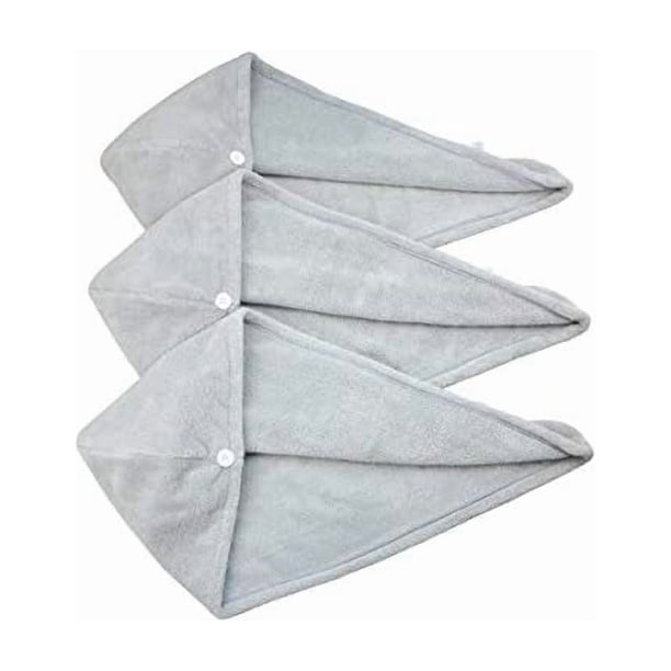 wonima11 Women's Soft Shower Hair Towel Twist Hair Turban Wrap Drying Cap Great Gift for Women (Grey 3-Pack)