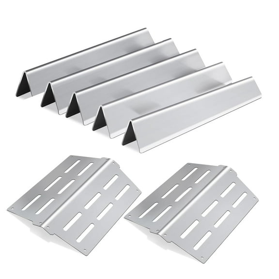 Genesis Grill Parts Heat Deflector & 17.5" Flavorizer Bars for Weber Genesis 300 Series Weber E310 E320 E330 EP310 EP320 EP330 Front Control, Grill Replacement Parts for Weber 7622 7620 Accessories