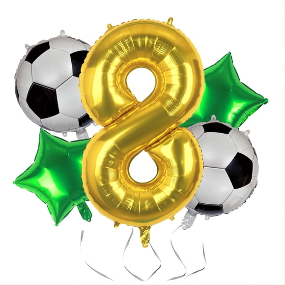 Globos de fútbol Kwuz 40" dorado número 8 para fiesta