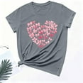 thumbnail image 5 of T Shirts for Women Ohufall Womens Tops Short Sleeve Bow Printed Valentines Shirts Summer Graphic Crewneck T-Shirts Basic Tees, 5 of 5