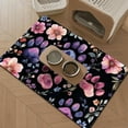thumbnail image 2 of 12"x 19" - Small Dog Feeding Mat, Absorbent Mats for Dog Food and Water Bowl, Pet Placemat for Dogs, Cats, Puppy Accessories - (Paw Print and Watercolor Flower), 2 of 6