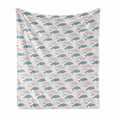 thumbnail image 1 of Manatee Soft Flannel Fleece Throw Blanket, Sea Animal Silhouettes Pattern with Diagonal Lines Pastel Toned Elements Graphic, Cozy Plush for Indoor and Outdoor Use, 70" x 90", Multiclor, by Ambesonne, 1 of 6