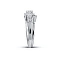 thumbnail image 2 of 14kt White Gold Princess Diamond Bridal Wedding Ring Band Set 7/8 Cttw, 2 of 3