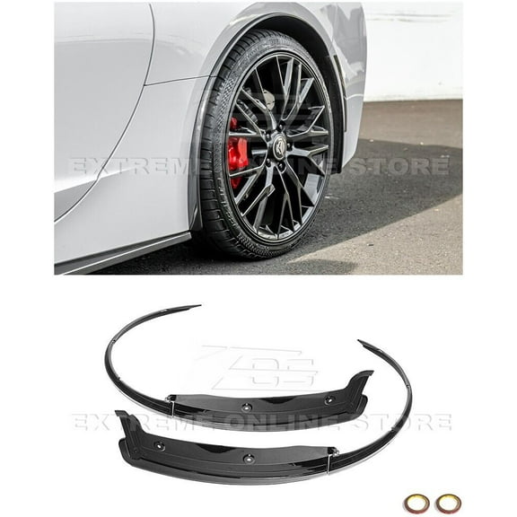 Replacement For 2014-2019 Chevrolet Corvette C7 Widebody Models | GM Factory XL Extended Style ABS Plastic - Painted Carbon Flash Metallic Rear Side Fender Quarter Panel Extension Mud Guard Pair