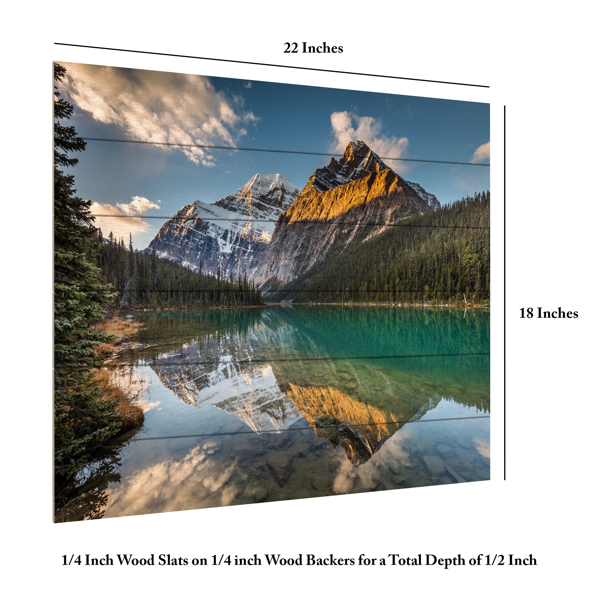 Pierre Leclerc 'Edith Cavell Mountain' Wood Slat Art 18x22