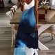 thumbnail image 2 of Vestido de verano para mujer, sencillo, con estampado geométrico, tirantes, informal, estilo playero, estilo balneario, holgado y cómodo, largo., 2 of 5