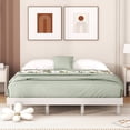 thumbnail image 3 of PAPROOS Queen Size Bed Frame, New Upgraded Wood Platform Bed with Strong Wooden Slats and Solid Wood Legs, Modern Floating Platform Bed Frame for Teens Adults, No Box Spring Needed, White Washed Color, 3 of 9