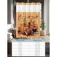 thumbnail image 6 of No Hook Cloth Fabric Shower Curtain with Snap in Liner, Pumpkin Football Fall Waterproof Shower Curtains Set with See Through Top Window, Thanksgiving Sunflower Maple Plaid Beige 36"x78", 6 of 6