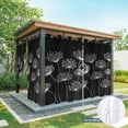 thumbnail image 6 of Outdoor Curtains for Patio Waterproof, Spring Dandelion Outdoor Privacy Panels Grommet, Modern Country Flower Black White Blackout Outside Curtains for Porch/Cabana/Pergola/Gazebo 54"x108", 2 Panels, 6 of 8