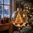 thumbnail image 5 of JHRGJIO Clear Plastic Christmas Ornament Balls, Fillable Transparent Baubles Accent, Mini Winter Scene Inside Christmas Tree Hanging Decorations Xmas Christmas Winter Decor, 5 of 6
