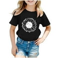 thumbnail image 1 of WEIYLL T-Shirts Graphiques pour Filles, Imprimé Tournesol, Été, Col Rond, Manches Courtes, pour 13-14 Ans, 1 of 4