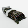 thumbnail image 3 of Ambesonne Rustic Bedding Set 4 Pcs, Ornate Wooden Shutters, Queen, Red Green Brown, 3 of 3