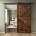 thumbnail image 3 of Coast Sequoia 42 in x 84 in K Style Finished DIY Knotty Wood Sliding Barn Door With Hardware Kit (Dark Walnut), 3 of 8