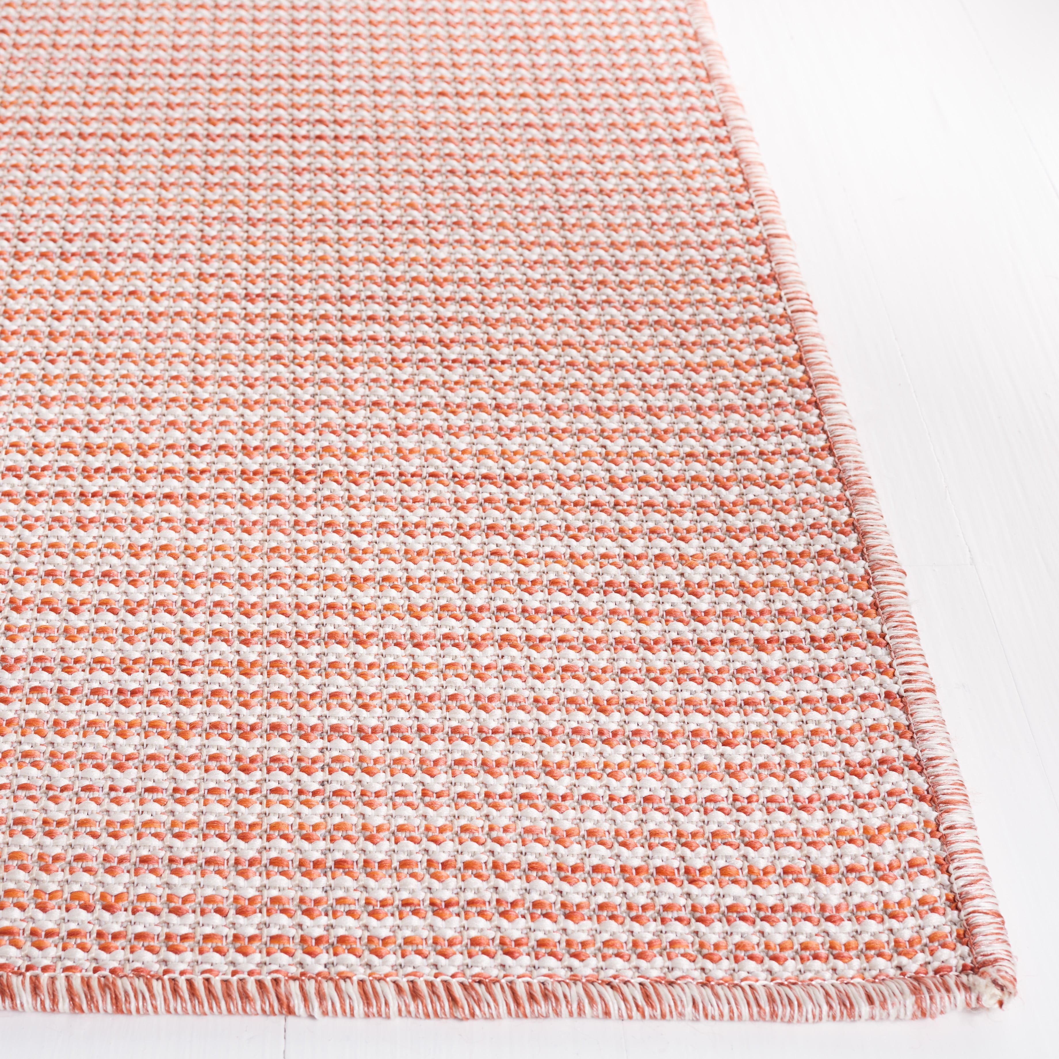 SAFAVIEH Martha Stewart Hampton Solid Indoor/Outdoor Area Rug, Beige/Terracotta, 6'5" x 9'6"