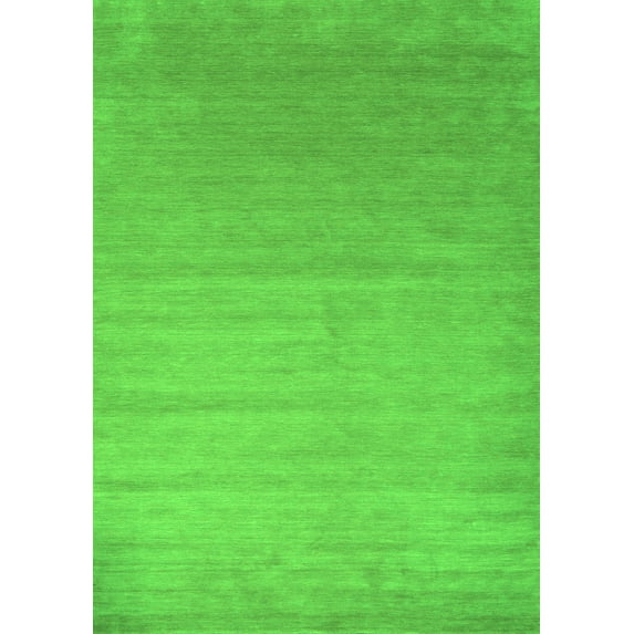 Ahgly Company Indoor Rectangle Abstract Green Contemporary Area Rugs, 2' x 5'