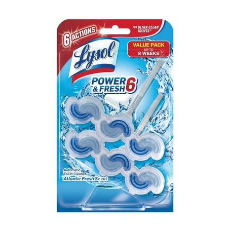 Lysol Power & Fresh 6, Automatic Toilet Bowl Cleaner, Atlantic Fresh, 2ct