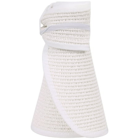 Beach Roll-Up Beach Straw Sun Visor Hat with Bow, 283_White