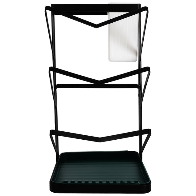 unbranded Organizador Negro Para Tapas, Utensilios Y Tablas De Cortar Con Soporte Para Cuchillos Integrado