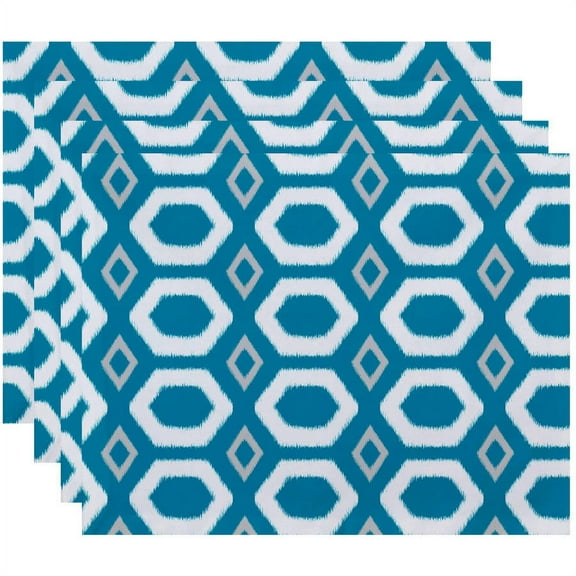 Simply Daisy 18" x 14" More Hugs and Kisses Geometric Print Placemats, Set of 4