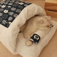 thumbnail image 3 of Cama de dormir para y mascotas de japonés, para perros, perrera para , bolsa de invierno para interiores, almohadilla de - Fondo azul Fondo azul, 3 of 7