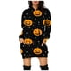 thumbnail image 3 of Sudadera con capucha y bolsillo con estampado digital de calabaza de Halloween para mujer, 3 of 5