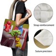 thumbnail image 3 of Gang Beast Bolso de tela con estampado de lienzo para mujer, bolsa de compras reutilizable y estética, con cremallera interior, regalo para mujer,40*45cm., 3 of 6