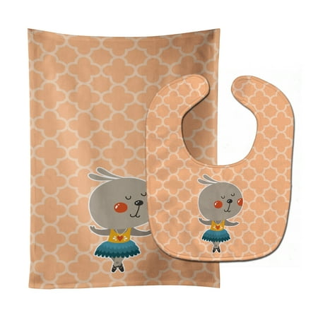 

Carolines Treasures BB6727STBU Ballerina Rabbit Baby Bib and Burp Cloth 11 x 18 multicolor