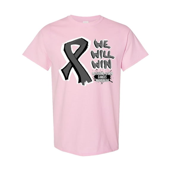 Inktastic Ribbon We Will Win Melanoma & Skin Cancer Awareness T-Shirt