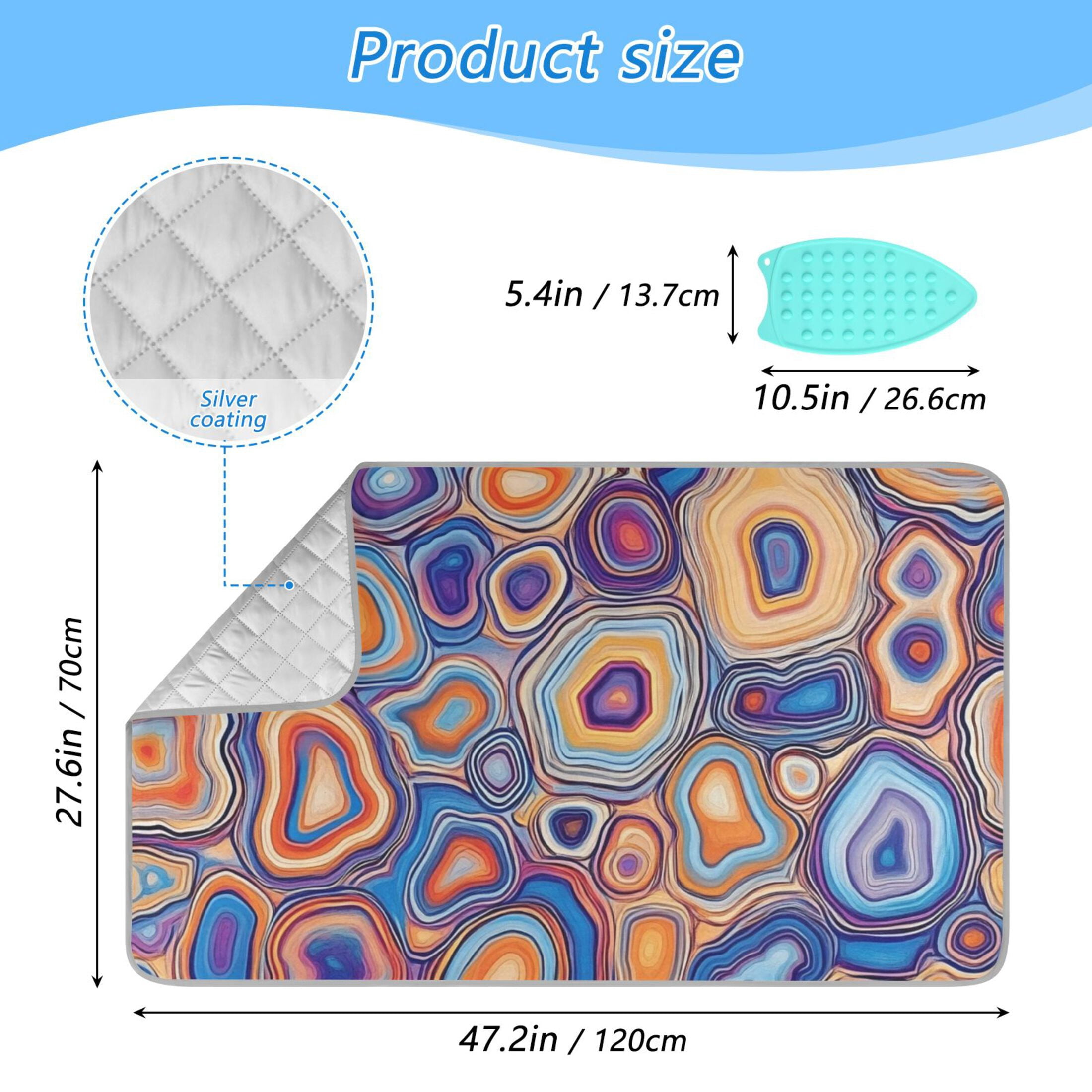 Colorful Abstract Pattern Ironing Mat Blanket for Table Top Travel Portable Ironing Board Pad 47.2x27.6 Inch