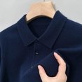 thumbnail image 3 of Suéter de lana de otoño para hombre, ropa interior con solapa, blusa, jersey de estilo coreano, top de punto, polo, 3 of 5