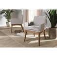 thumbnail image 5 of Baxton Studio Nexus Mid-Century Modern Walnut Wood Finishing Greyish Beige Fabric Dining Armchair (Set of 2), 5 of 6