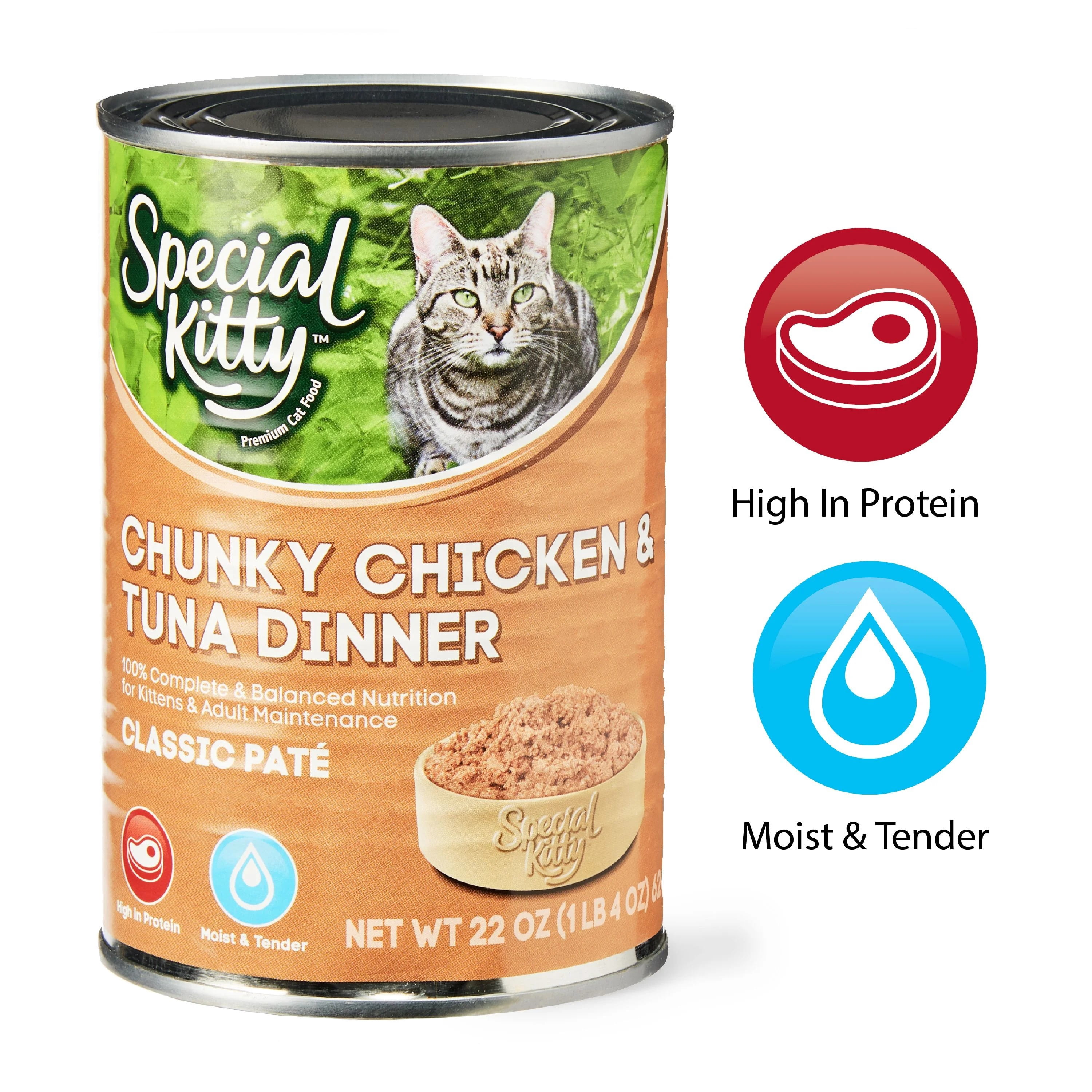 Special Kitty Chunky Chicken & Tuna Dinner, Classic Pate, 22 oz